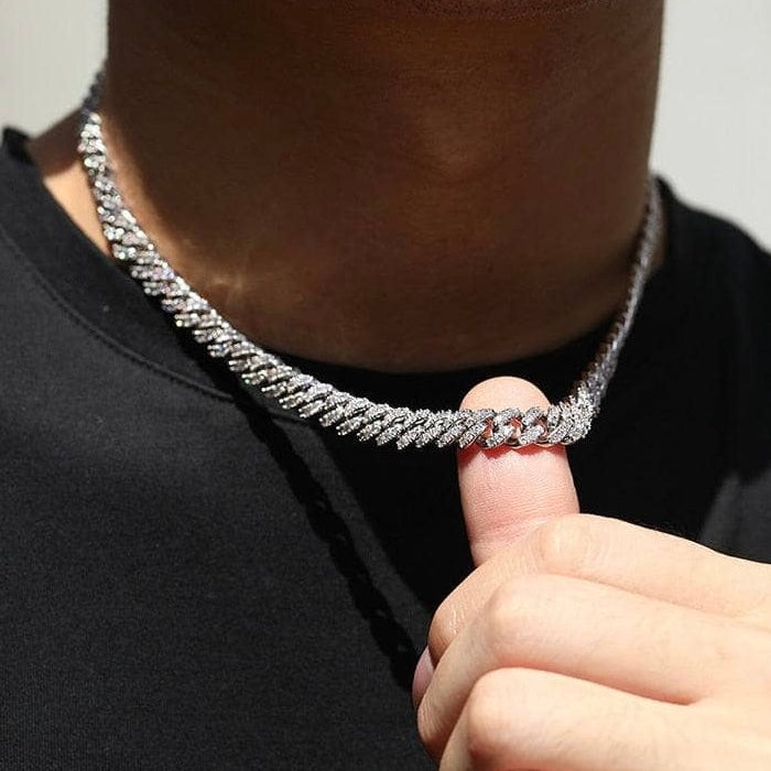 8mm Moissanite Diamond Prong Cuban Chain - Main Image