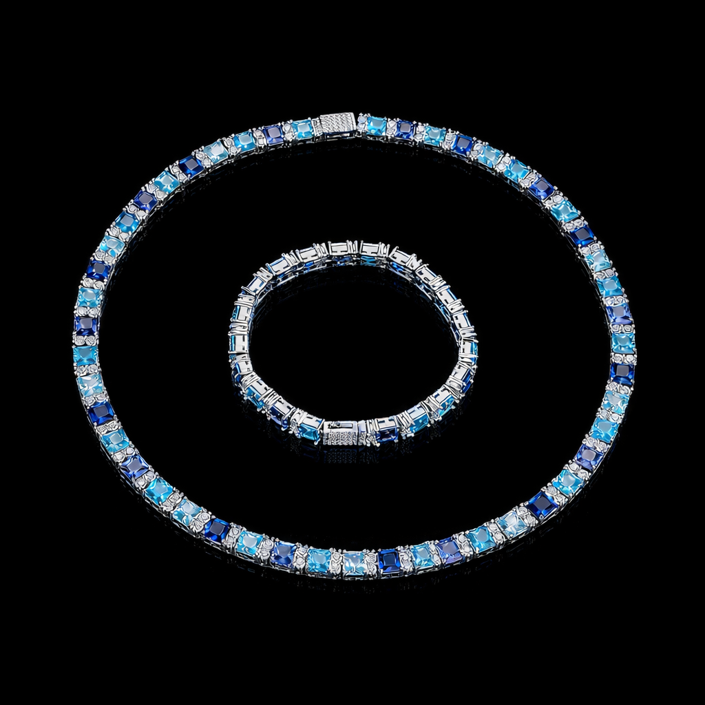 Iced Blue Royale Tennis Ketting