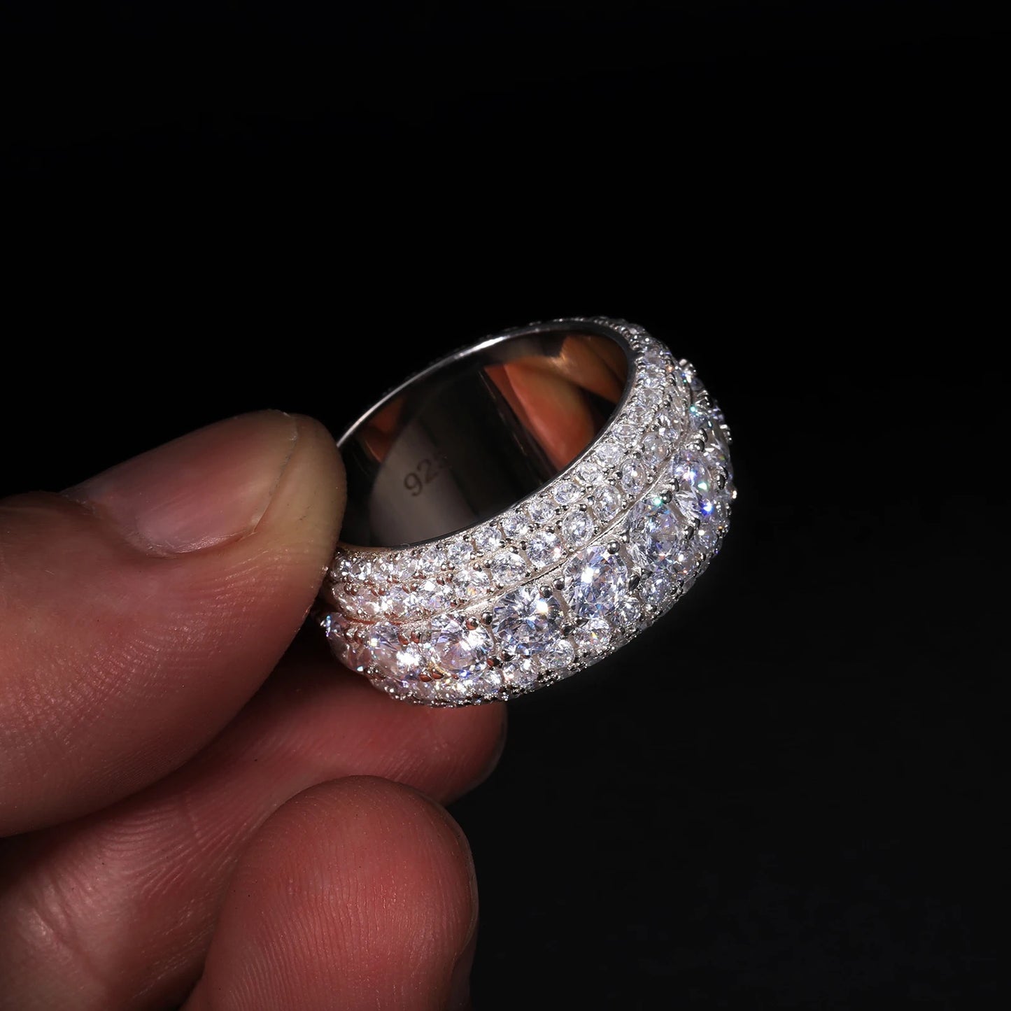 Bague en diamant Moissanite à 5 couches