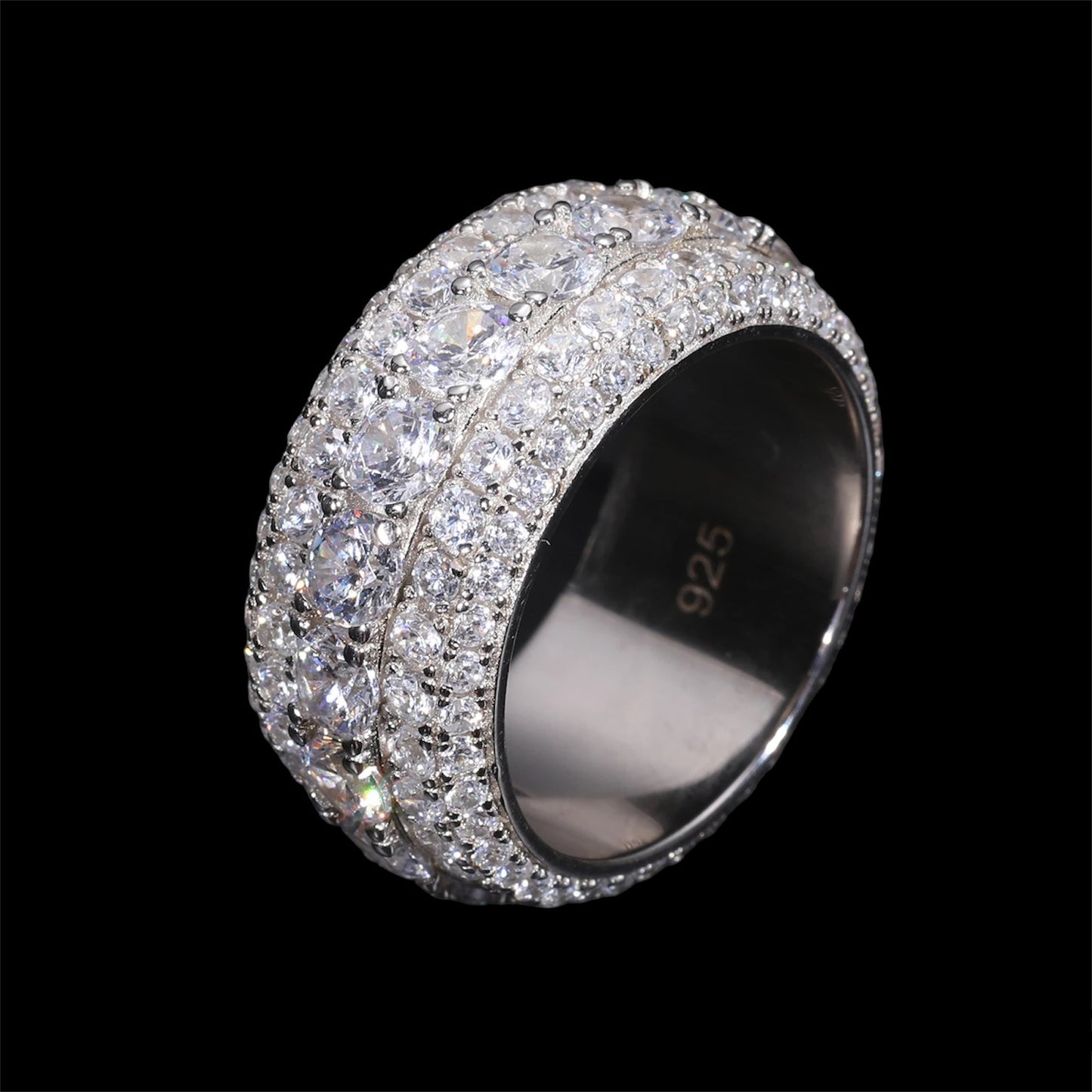 Bague en diamant Moissanite à 5 couches