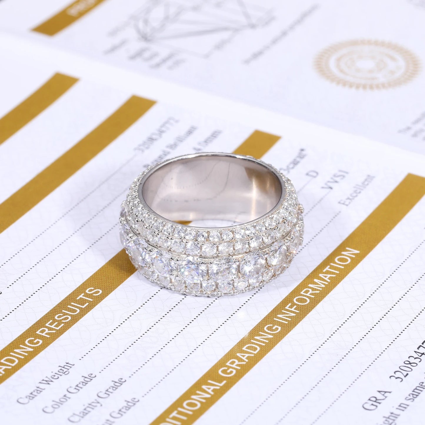 Bague en diamant Moissanite à 5 couches