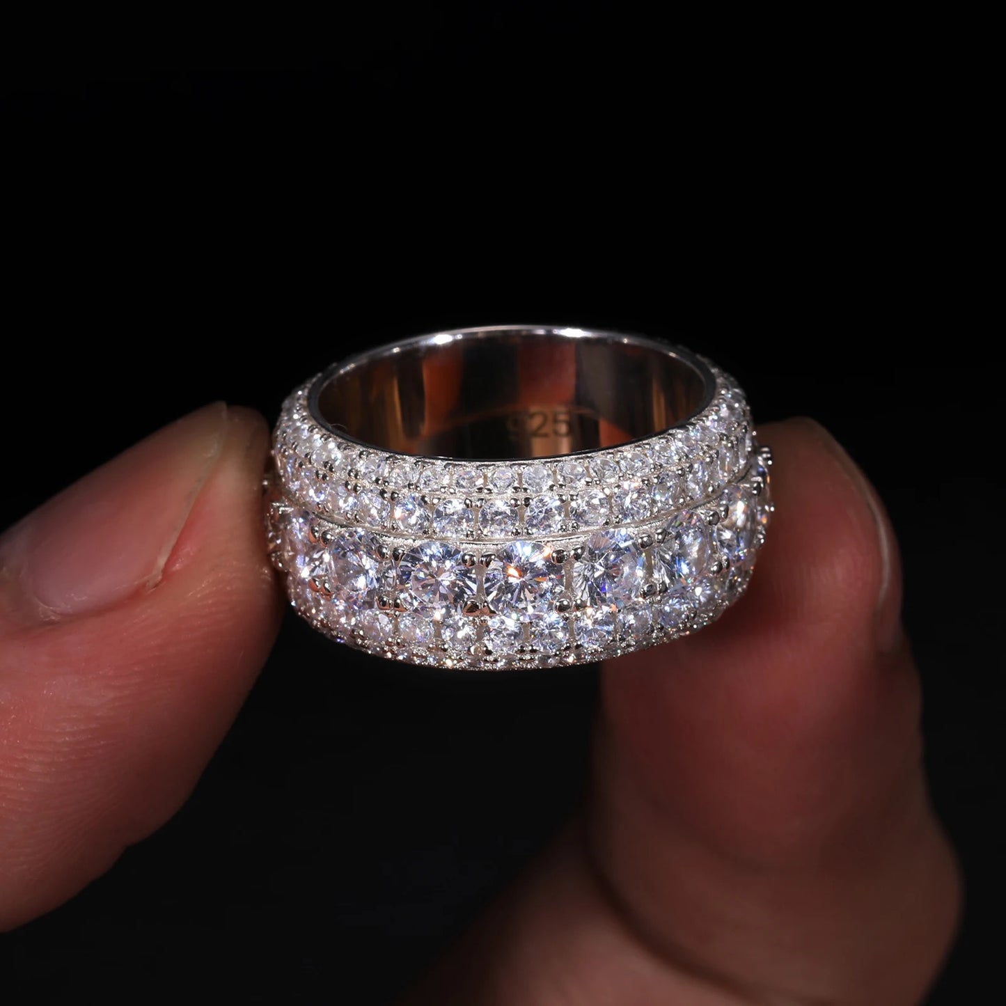 Bague en diamant Moissanite à 5 couches