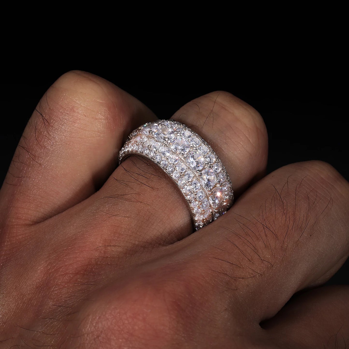 Bague en diamant Moissanite à 5 couches