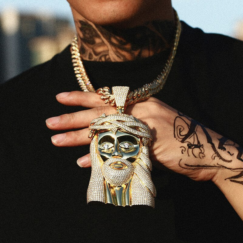 Gold Plated XXL Jesus Pendant