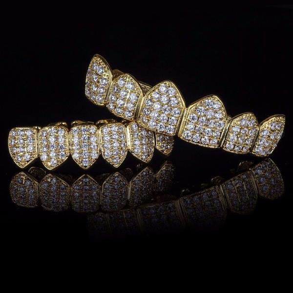 Ensemble Royal Diamond Grillz plaqué or