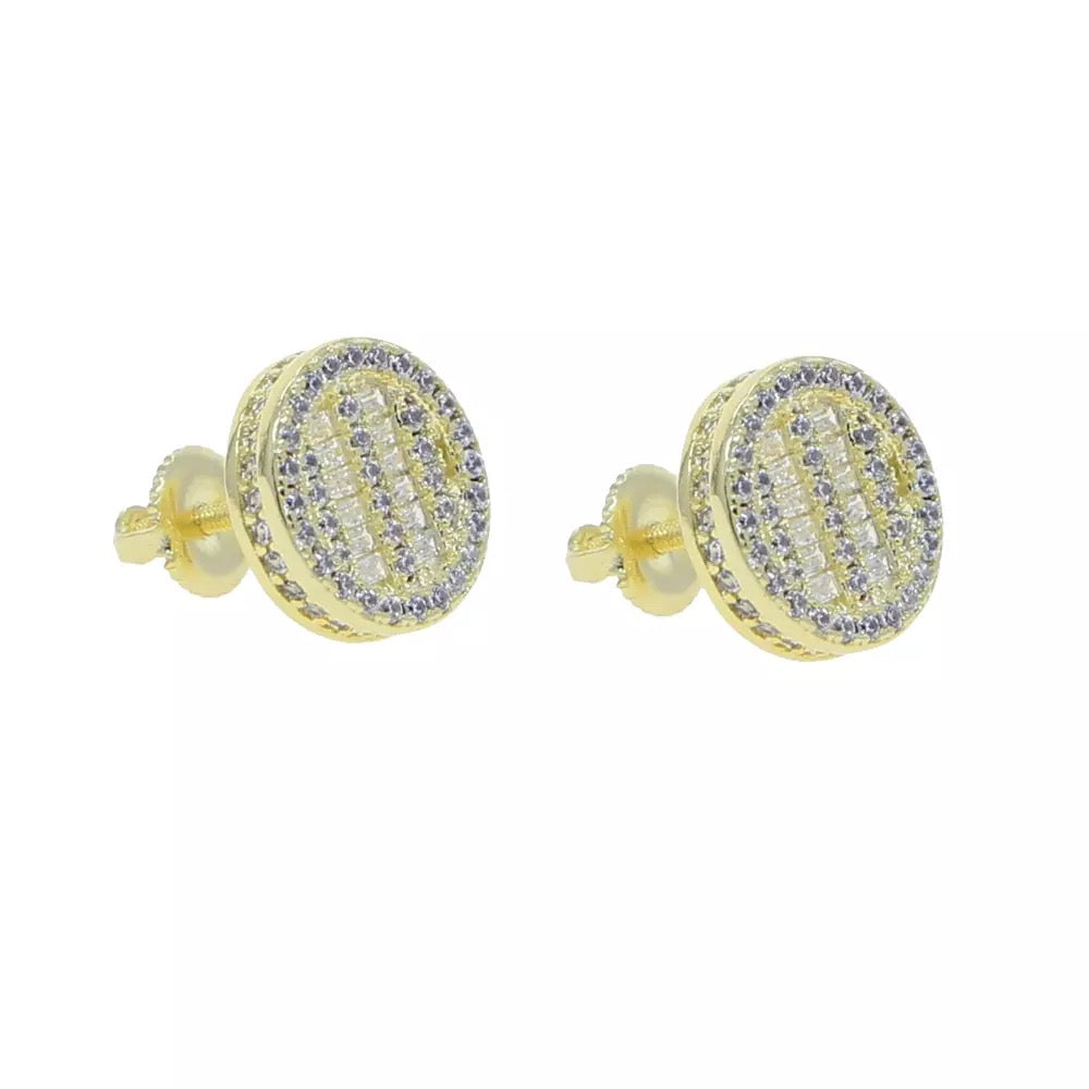 Boucles d'oreilles rondes plaquées or glacé 11 mm