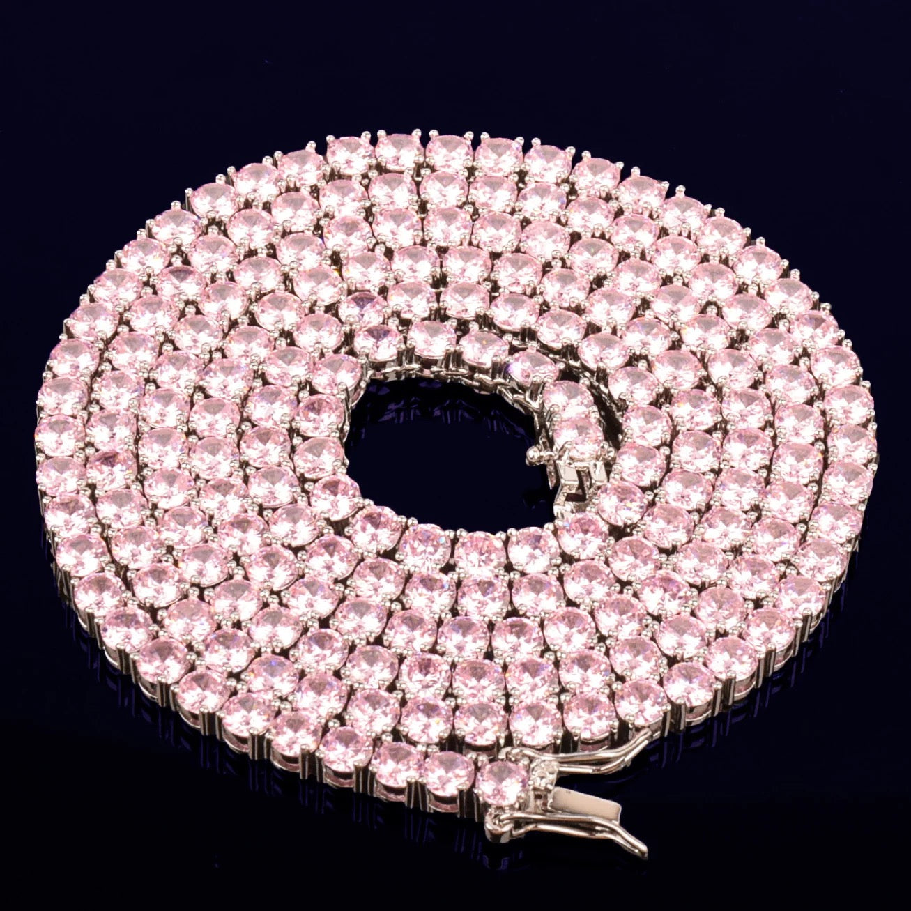 4MM Pink Diamond Tennis Chain