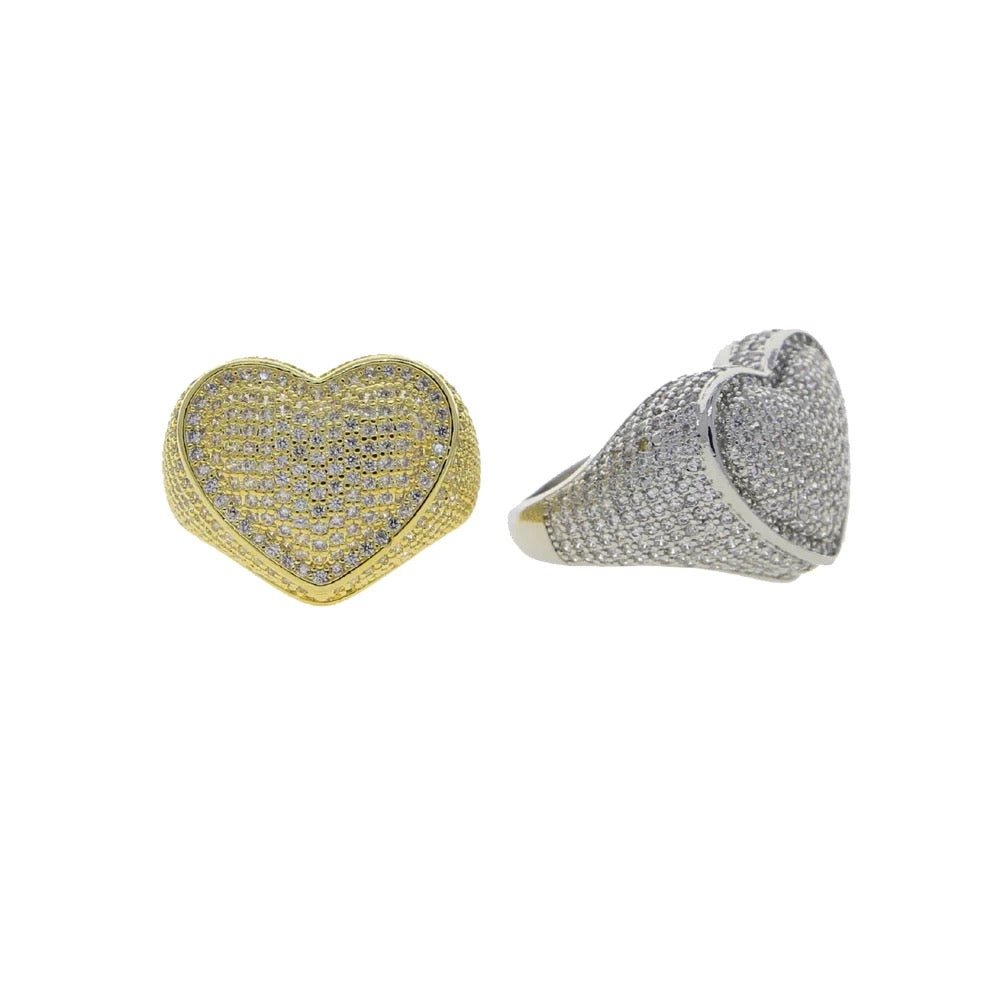 Gold Plated Diamanten Hart Ring