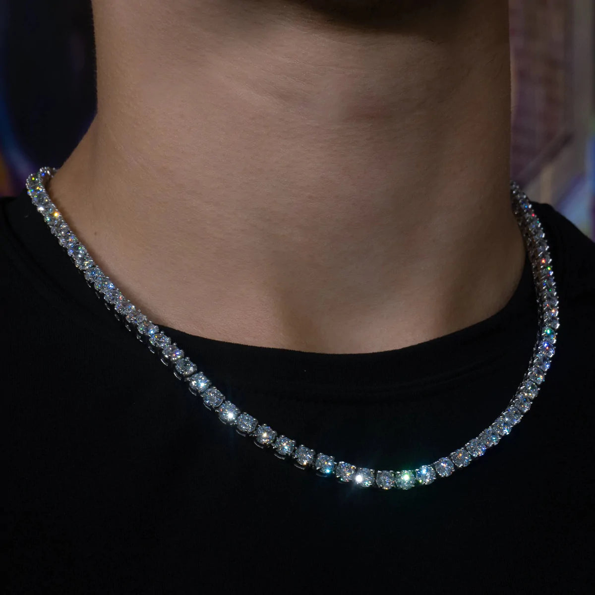 CHAÎNE DE TENNIS ARGENT MOISSANITE DIAMANT 5MM