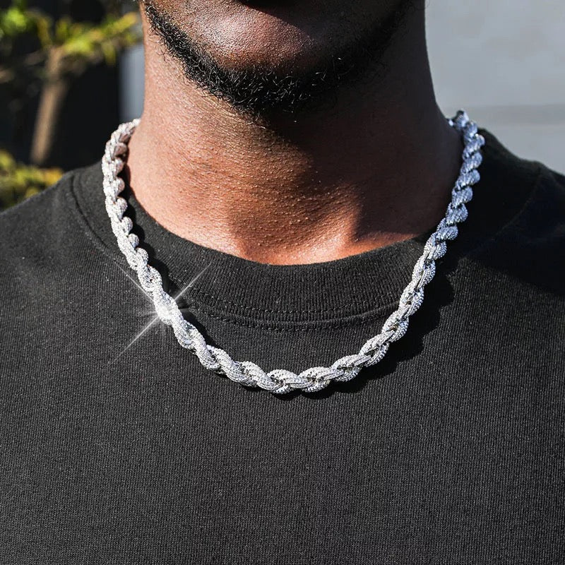 Diamond iced out rope chain Clearance
