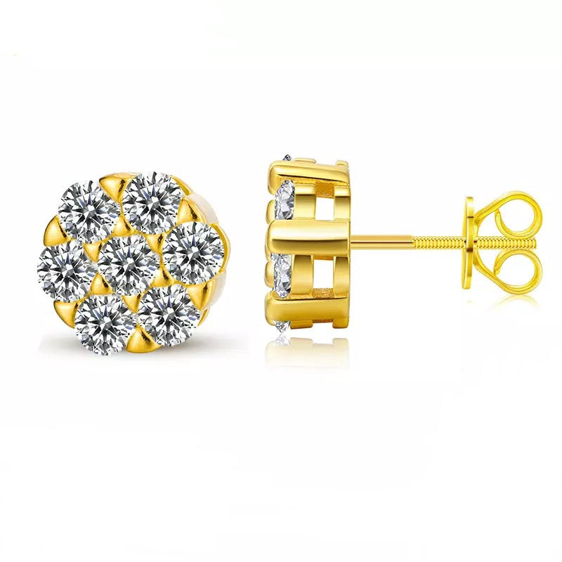 Boucles d'oreilles en argent avec 7 diamants Moissanite