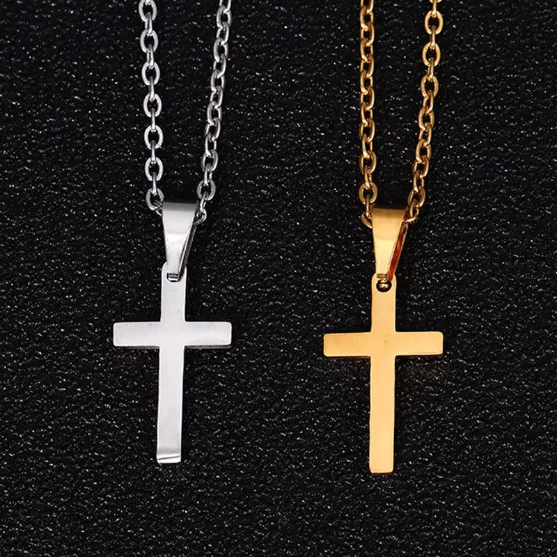 Pendentif croix en acier inoxydable de qualité supérieure plaqué or