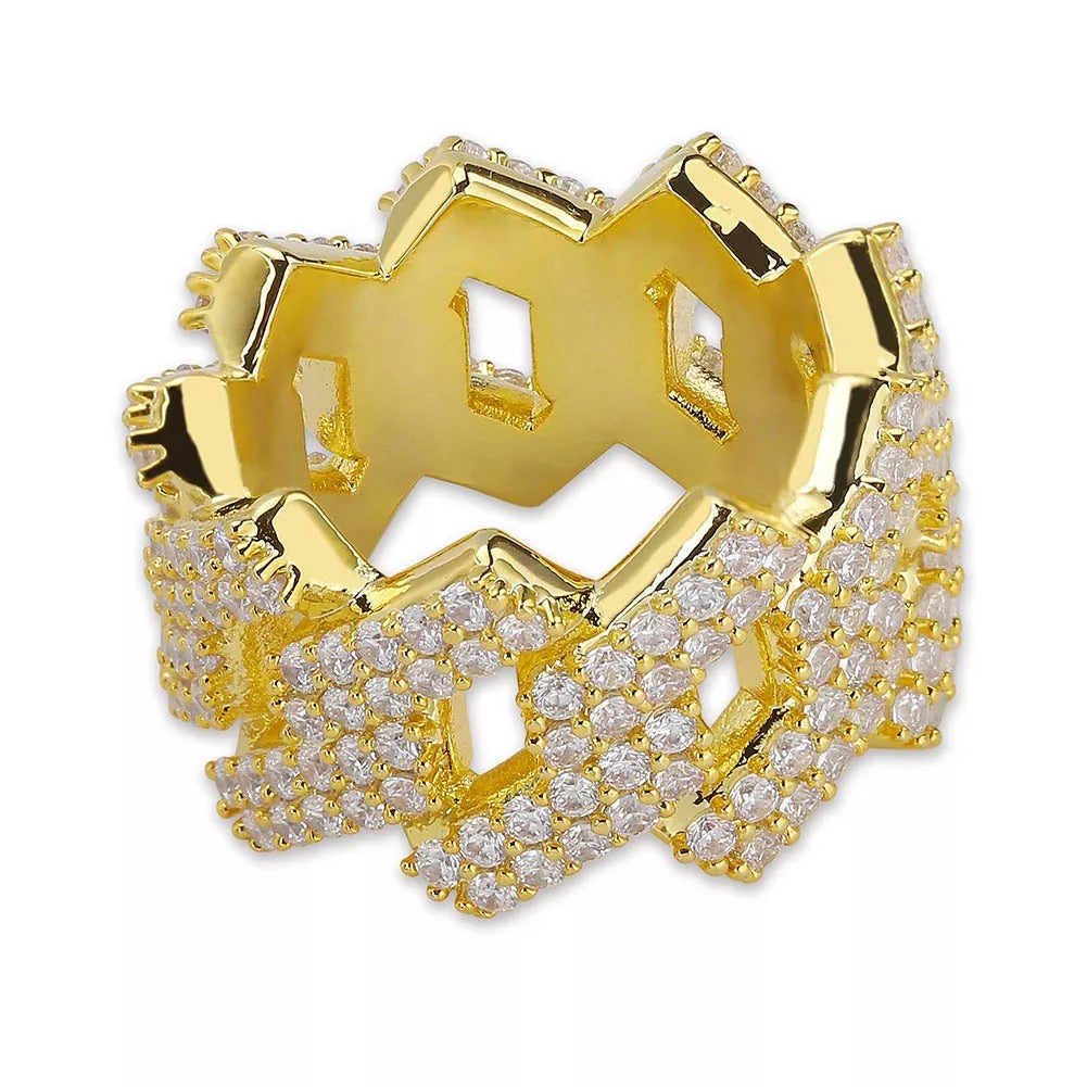 Premium S-Schakel Goldplated Cuban Ring