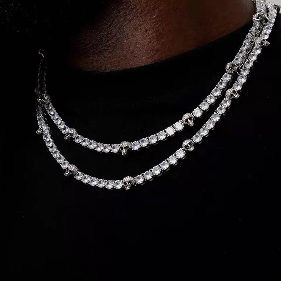 COLLIER TENNIS ICED OUT SKULL