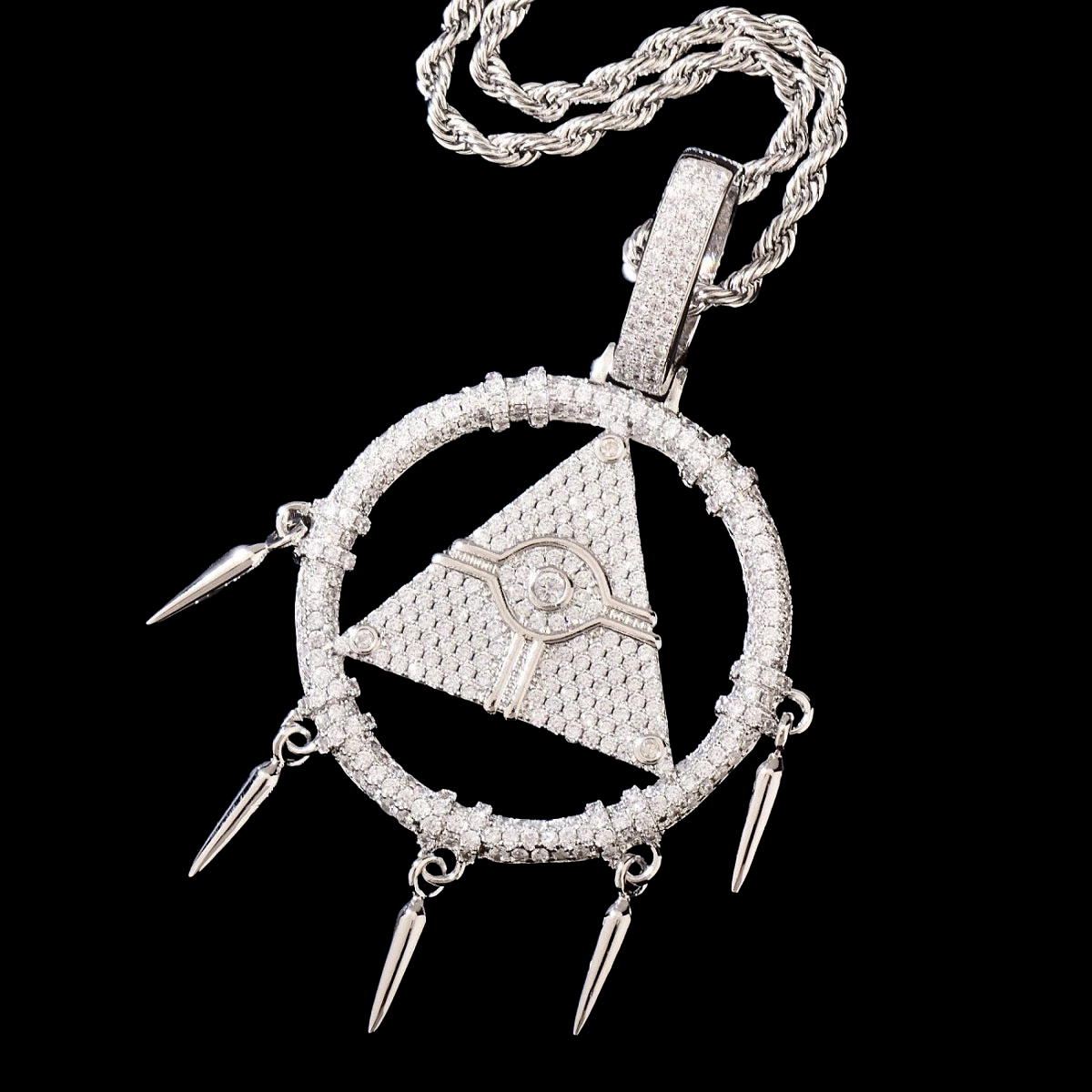 Pendentif anneau du millénaire glacé