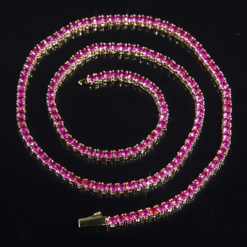 Collier Tennis Rubis 3MM