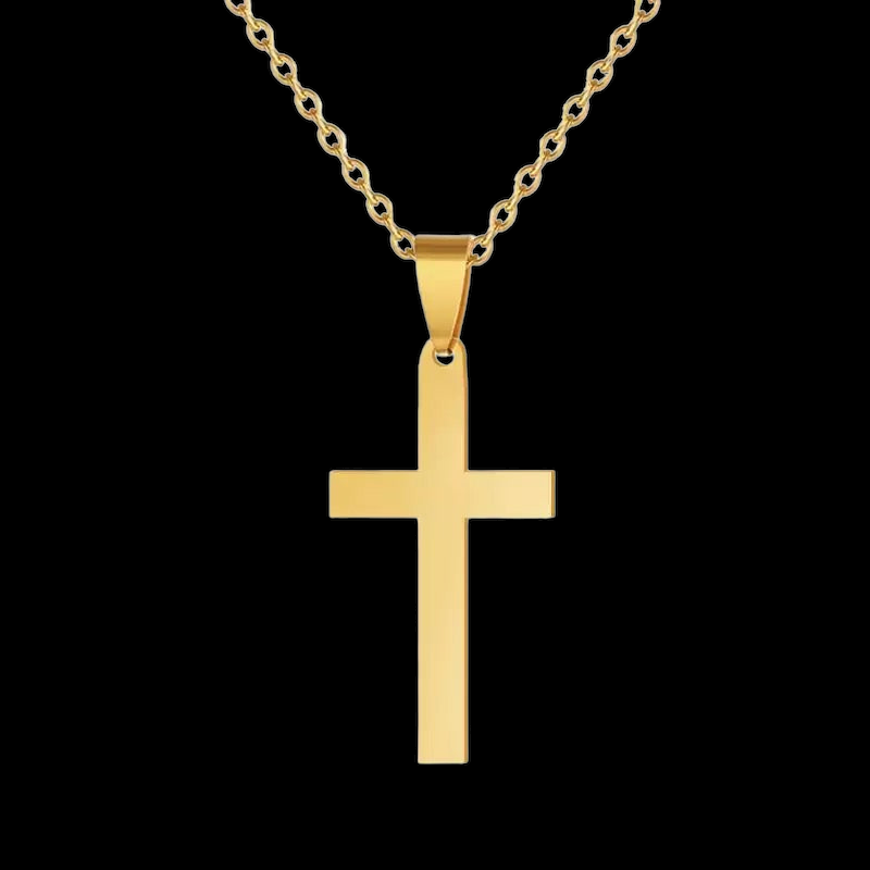 Pendentif croix en acier inoxydable de qualité supérieure plaqué or