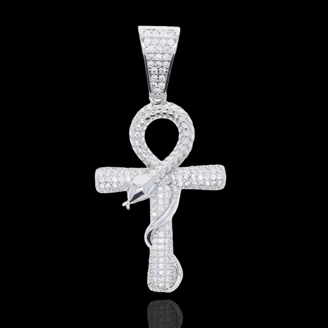 Iced Out Ankh Snake Cross Pendant – ICED OUT