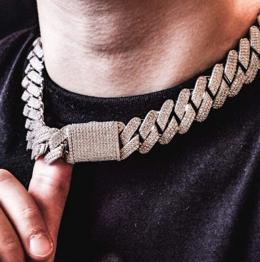 white gold diamond iced out miami cuban s-link chain premium hip hop necklace