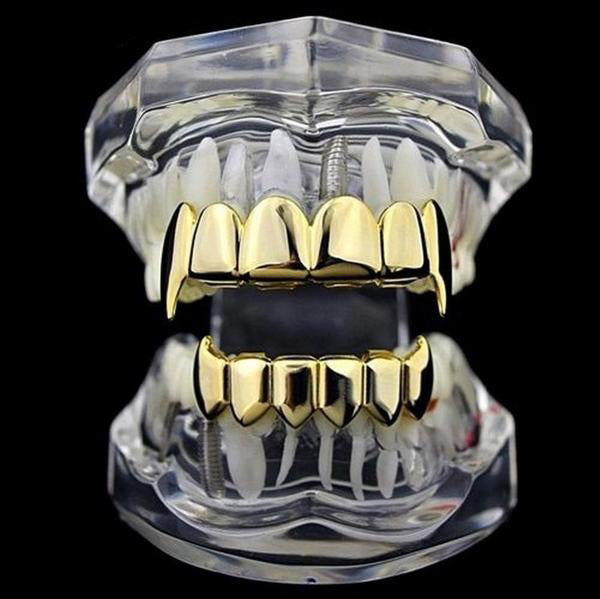 Ensemble Fang Grillz plaqué or