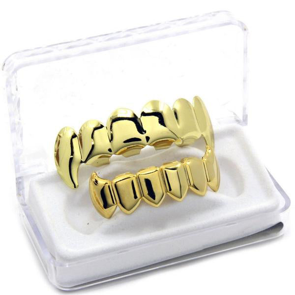 Ensemble Fang Grillz plaqué or