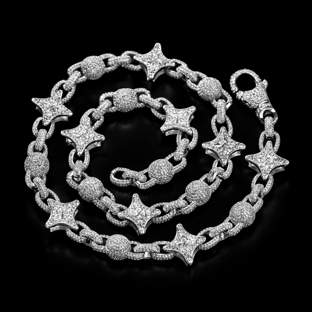 Iced Multi-Star Link Chain