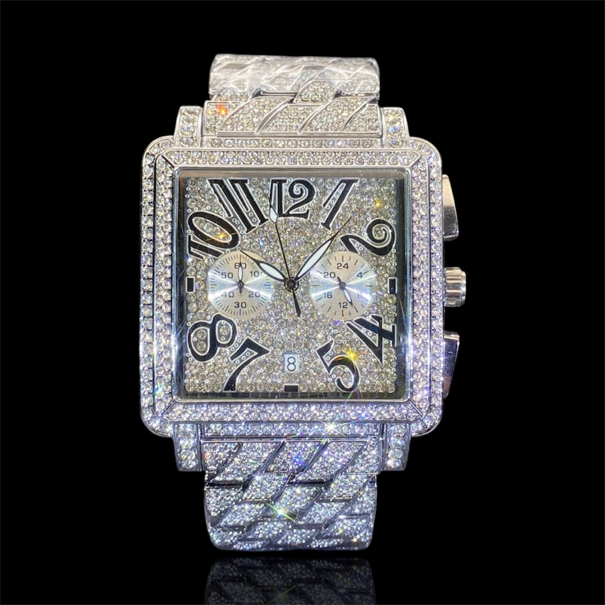 Royal Frost 45mm – Fully Iced Square Watch
