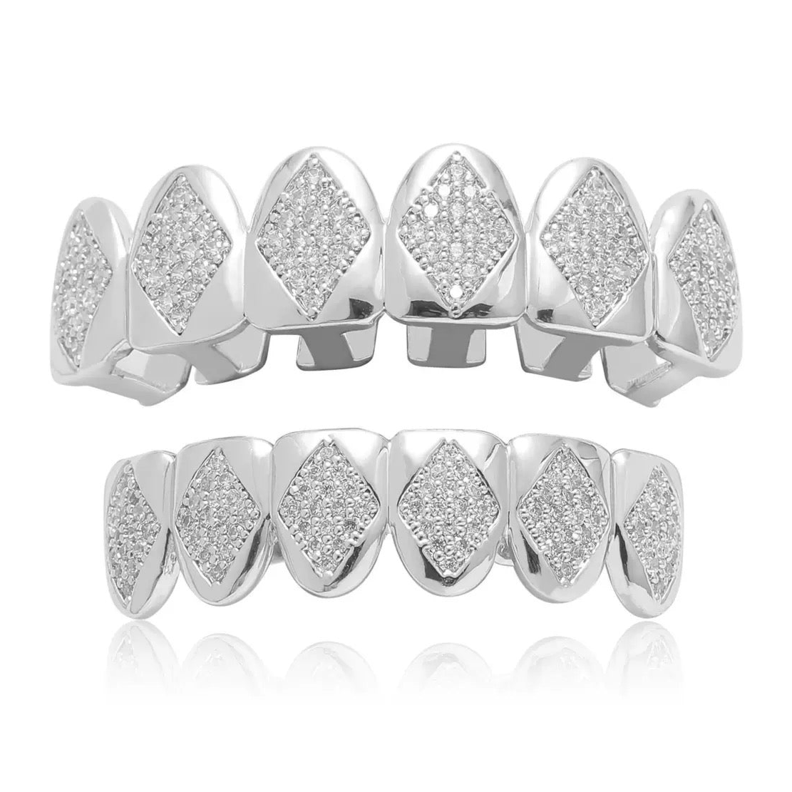 6/6 Diamond Panel ICED Grillz Set