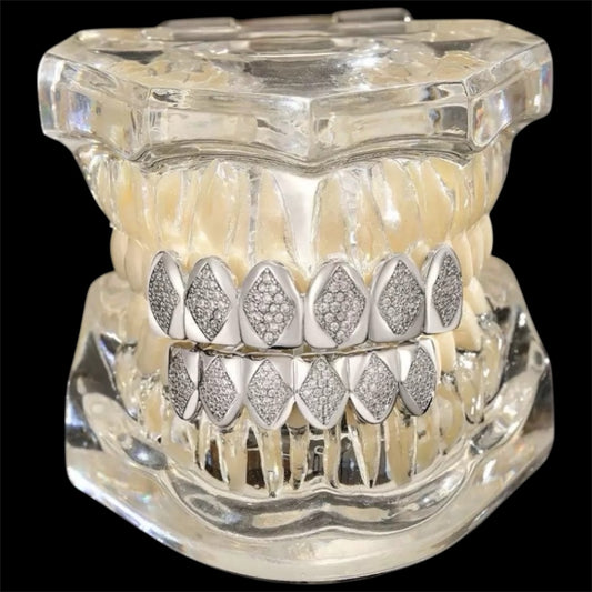6/6 Diamond Panel Iced Grillz