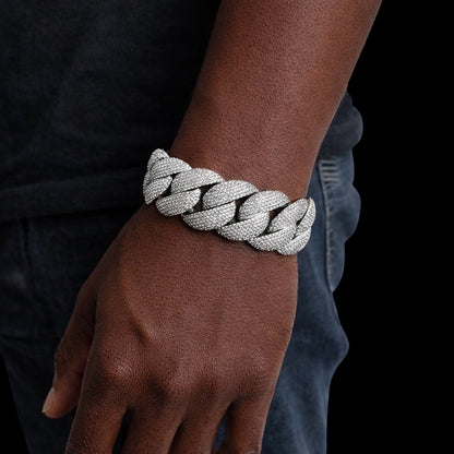 24mm King Size Iced Cuban Bracelet