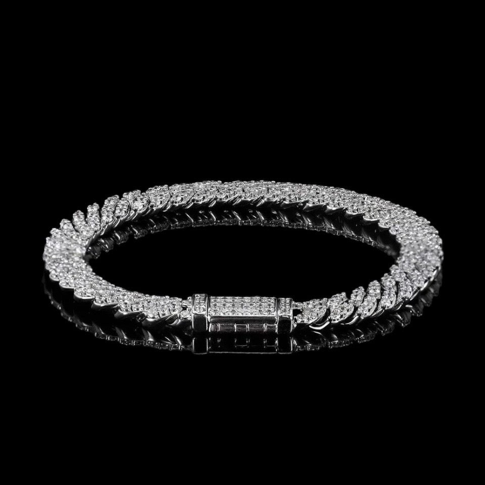 8mm Moissanite Diamond Cuban Bracelet