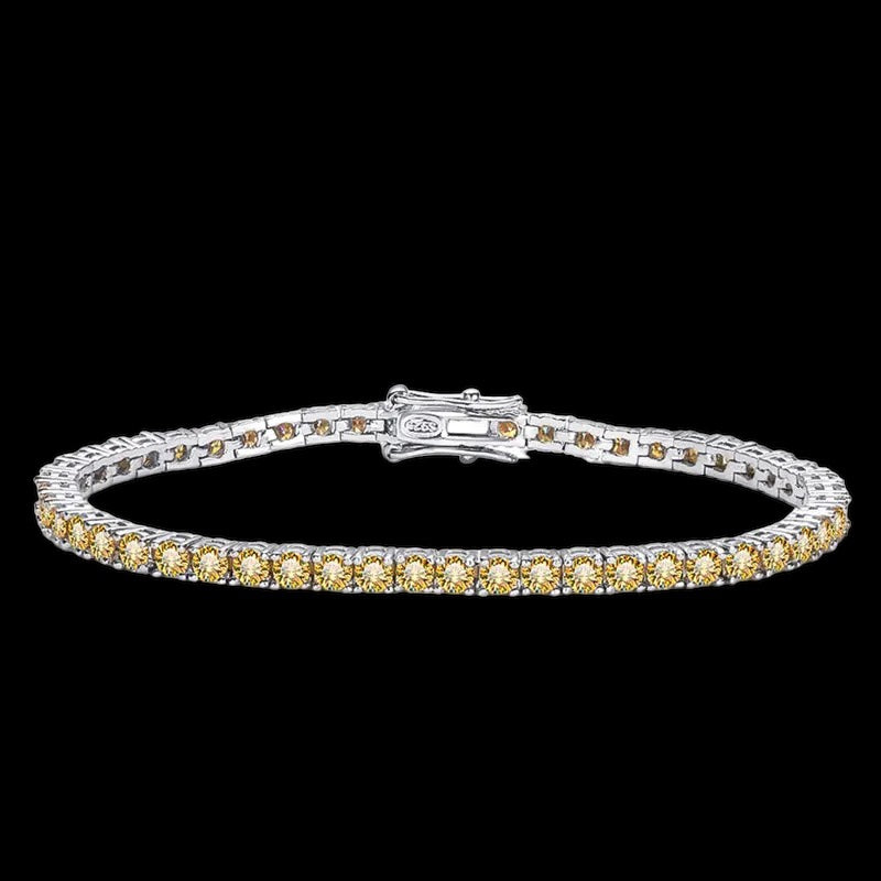 3mm Champagne Moissanite Diamond Tennis Bracelet