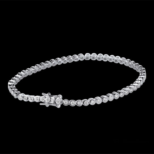 Bracelet Tennis Diamant Moissanite Rond 2mm