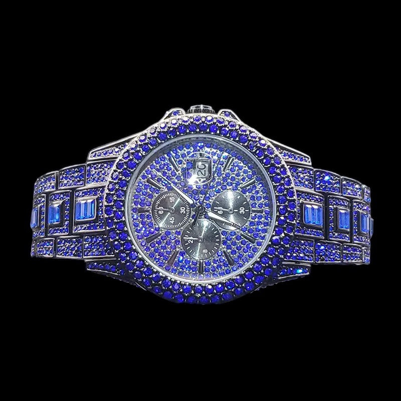 Black Plated Blue Chronograph Watch | Sapphire