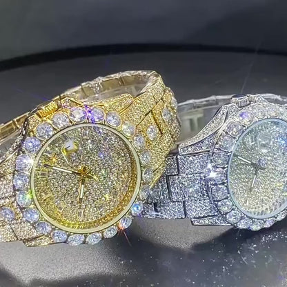 Prestige Date 42mm – Fully Iced Gold-Plated Watch