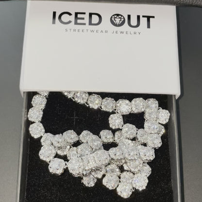 Chaîne de tennis groupée ultra Iced Out de 8 mm