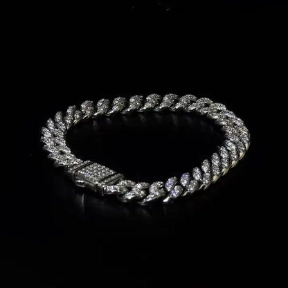 8mm Moissanite Diamond Cuban Bracelet