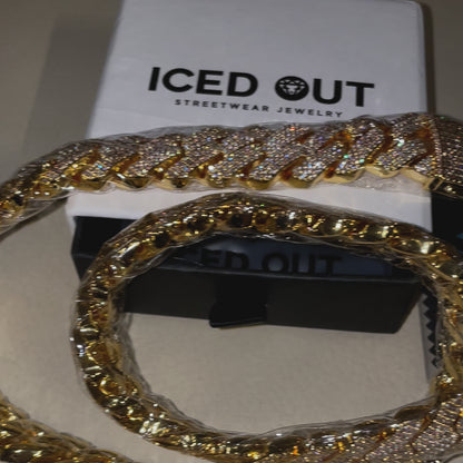 19mm Premium S-Link Gold Plated Cuban Chain