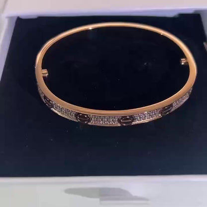 Rose Gold Plated Iced Bangle Bracelet