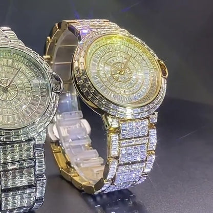 Eclipse 42mm – Fully Iced Gold-Plated Watch