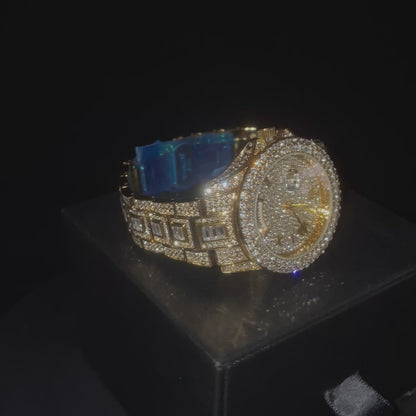 Gold Plated Diamanten Day-Date Horloge