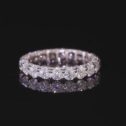 3mm Silver Moissanite Diamond Ring