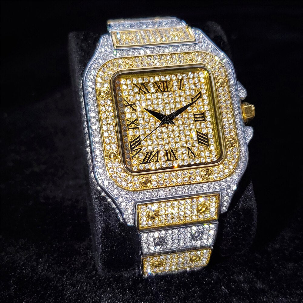 Montre King Square multicolore Fully Iced out