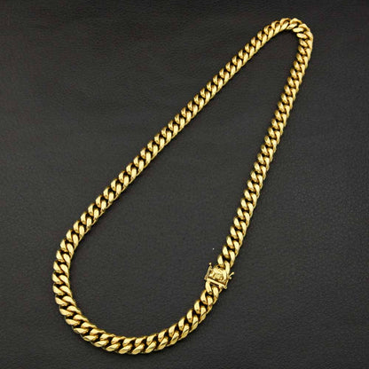 Collier cubain Miami plaqué or 12 mm