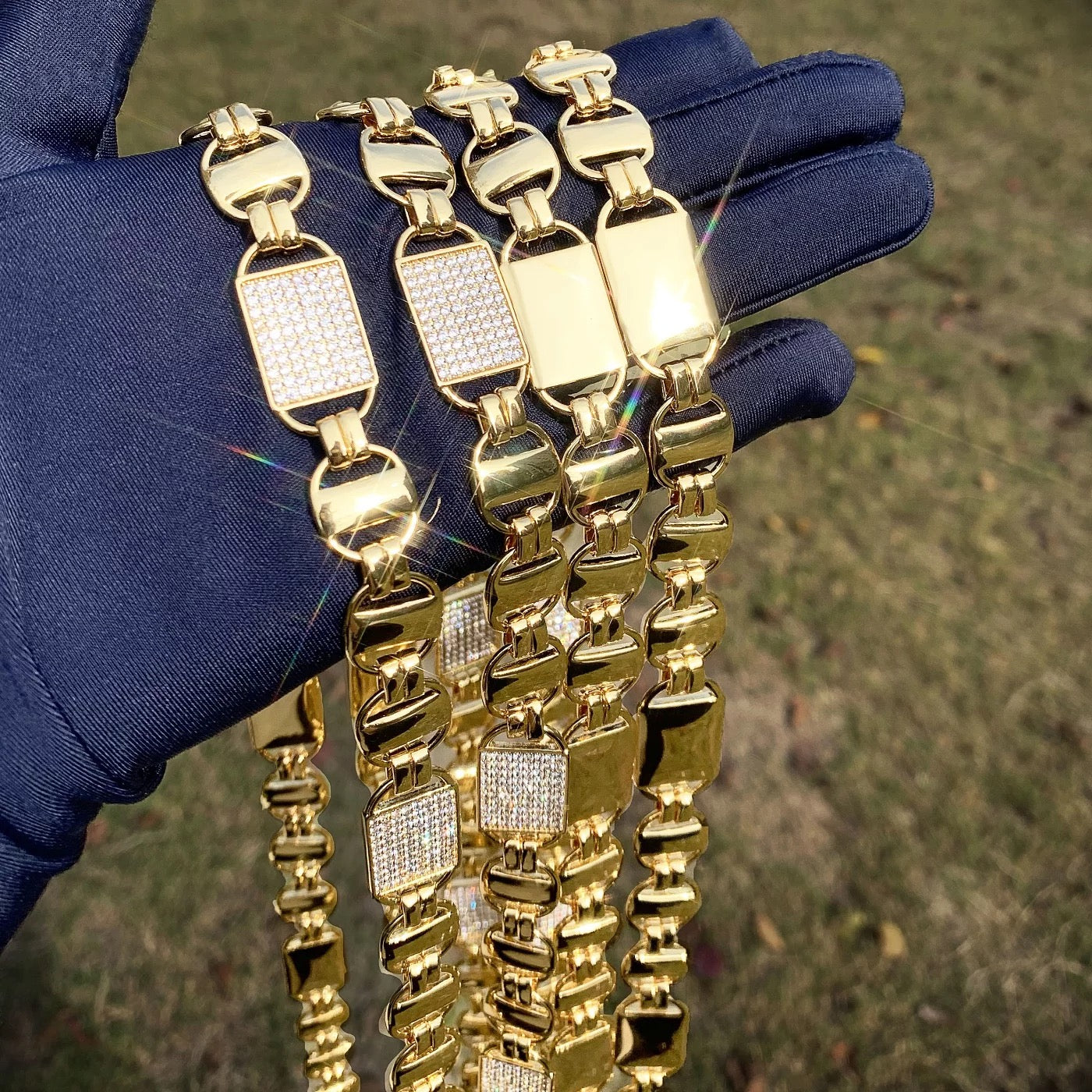 14mm Gold Plated Magnum Koningsketting en armband