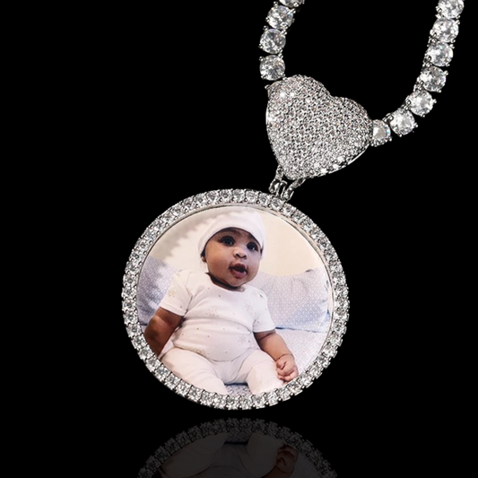Pendentif photo personnalisé avec coeur