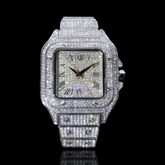 Fully Iced Out King Square Horloge