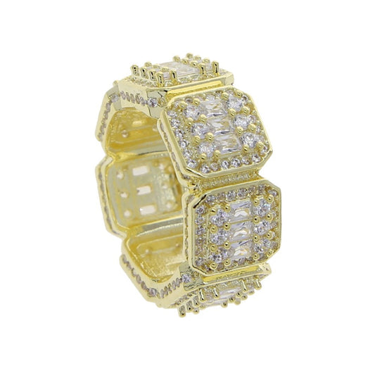 Gold Plated | Vierkante Cluster Ring