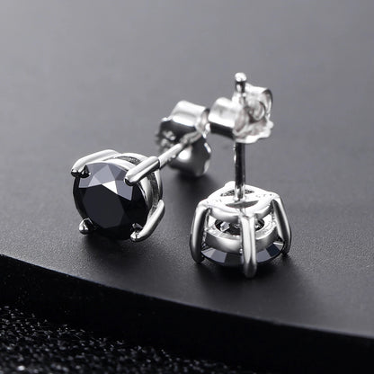 Boucles d'oreilles Moissanite diamant noir