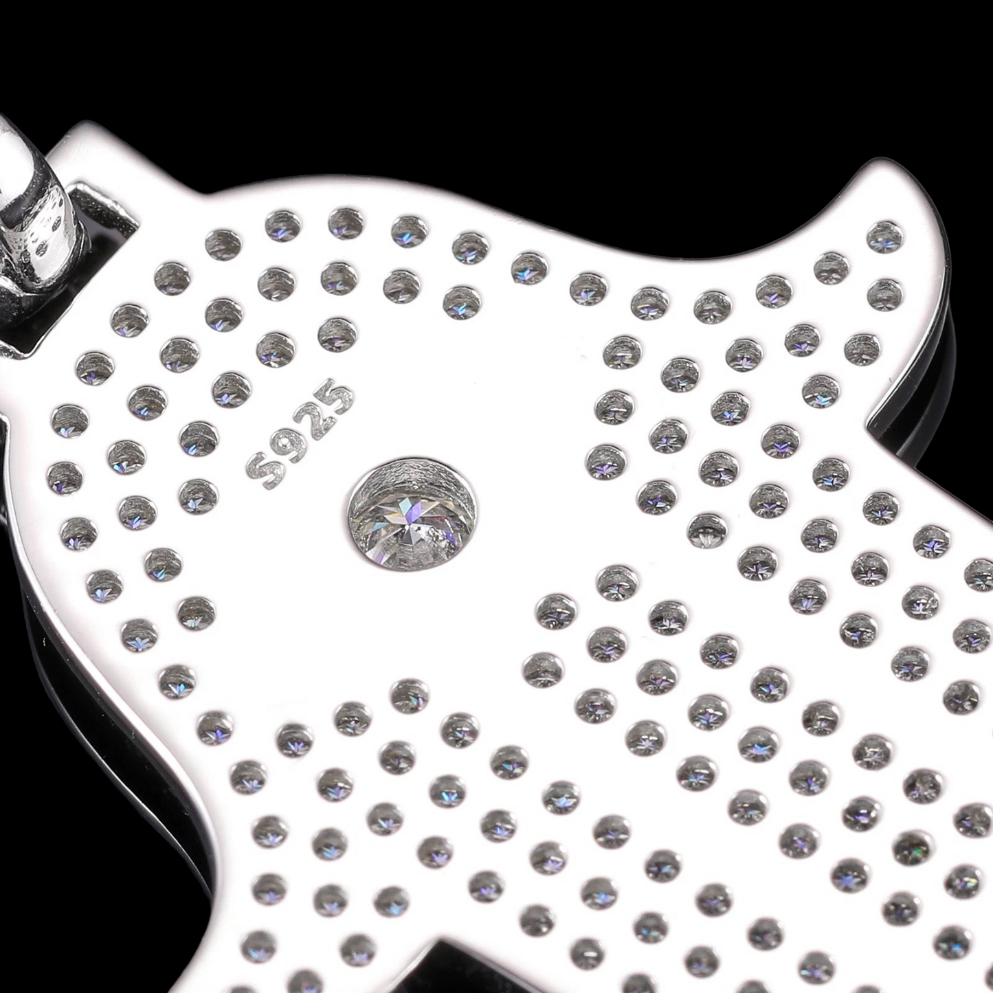 Silver Moissanite Diamond Hamsa Hand